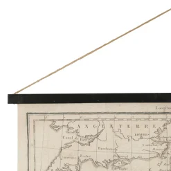 Toile "carte royaume de fr beige 98x96cm