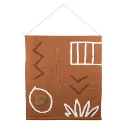 Toile tufté en coton terracotta 120x110cm - Minimal