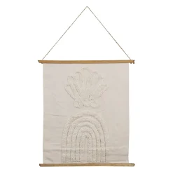 Toile tuftée arc en ciel écru 60x70cm - blue sand