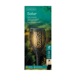 Torche solaire noir effet flamme h61.5cm