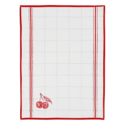 Torchon damier collect rouge 50x70cmen coton - louise