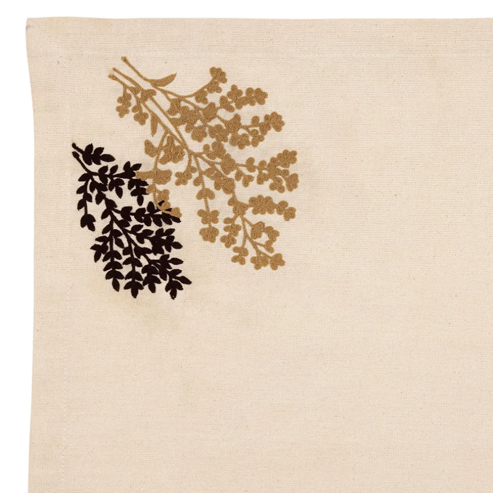 Torchon en coton ecru avec broderie 50x70cm - Adelie