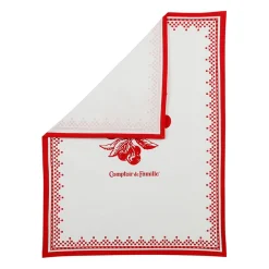 Torchon en coton rouge 50x70cm - Damier