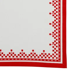 Torchon en coton rouge 50x70cm - Damier