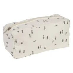 Trousse de toilette banquise en coton écru et gris - Sweetdream