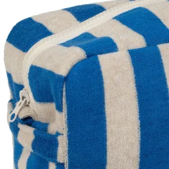 Trousse de toilette en coton rayée indigo et blanc - Palma
