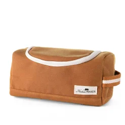 Trousse de toilette en tissu moutarde recycleée - Kenai