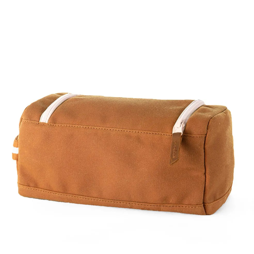 Trousse de toilette en tissu moutarde recycleée - Kenai