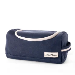 Trousse de toilette en tissu bleu marine recyclée - Kenai