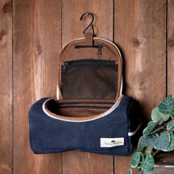 Trousse de toilette en tissu bleu marine recyclée - Kenai