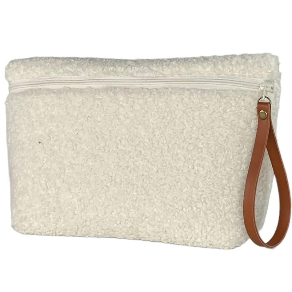 Trousse de voyage bouclette écru