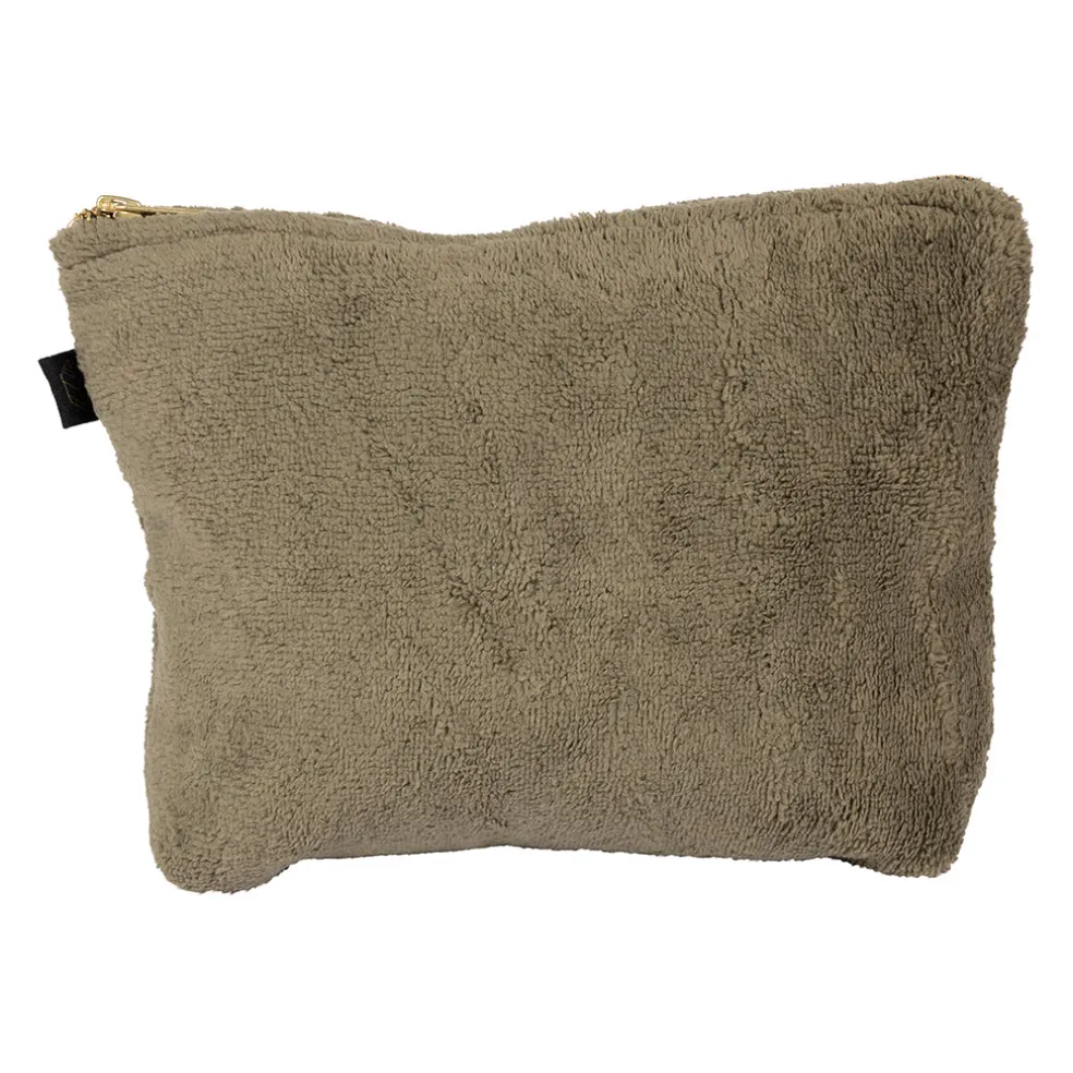 Trousse en velours kaki - St Tropez