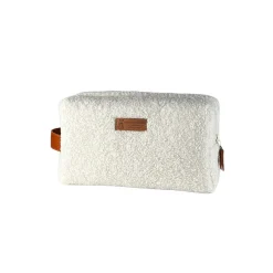 Trousse nomade m bouclette ecru 29x11xh14cm