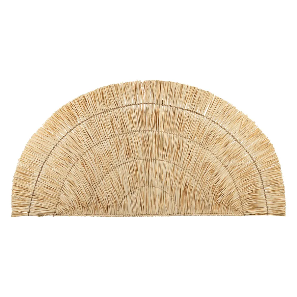 Tête de lit demi-cercle en feuille de palmier 160x80cm - flora gipsy