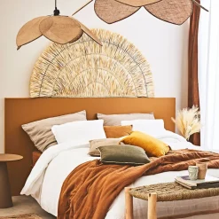 Tête de lit demi-cercle en feuille de palmier 160x80cm - flora gipsy