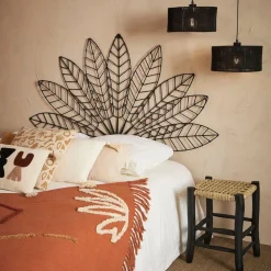 Tête de lit en fer noir - Floraly