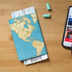 Étui de passeport carte du monde