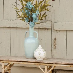 Vase amphore en grès blanc cassé h54cm - Mijas