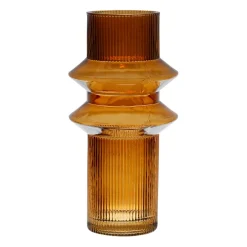 Vase ania ambre d15xh29.5cm verre
