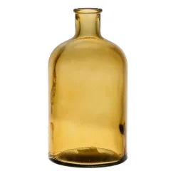 Vase bouteille ambre en verre recyclé - comete