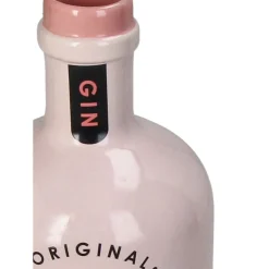 Vase bouteille de gin en grès rose h21cm