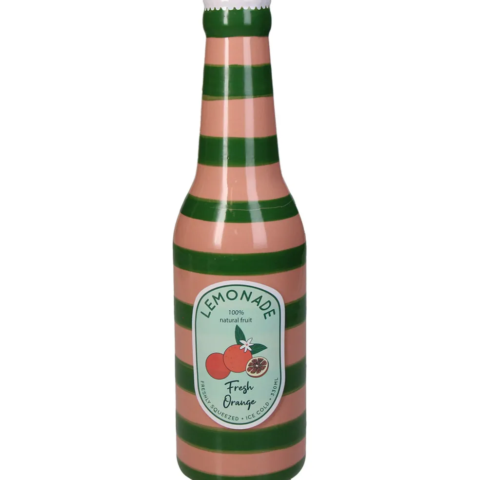 Vase bouteille orange faïence fine d6.5xh24cm