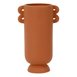 Vase brun en grès - terre brulée