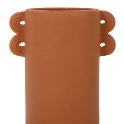 Vase brun en grès - terre brulée