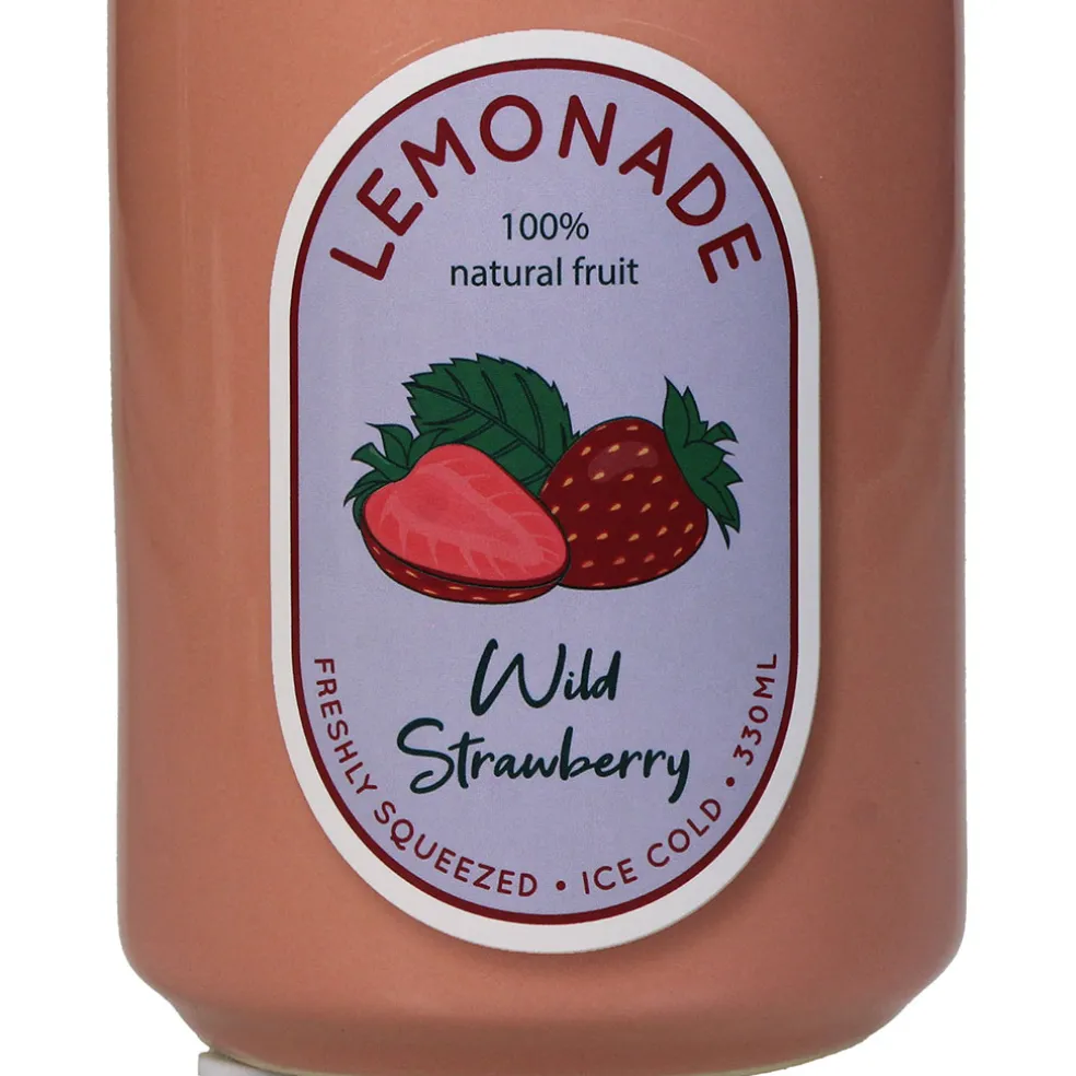 Vase canette fraise faïence fine d7xh11.3cm