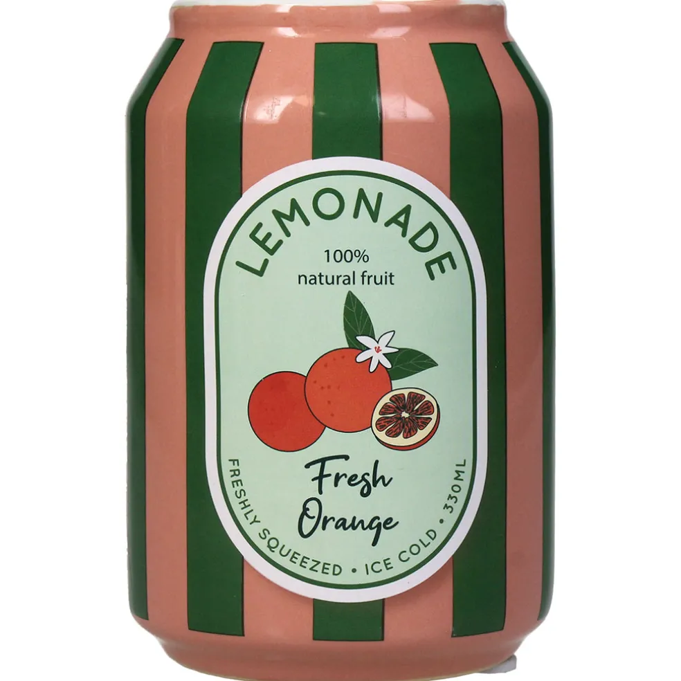 Vase canette orange faïence fine d7xh11.3cm