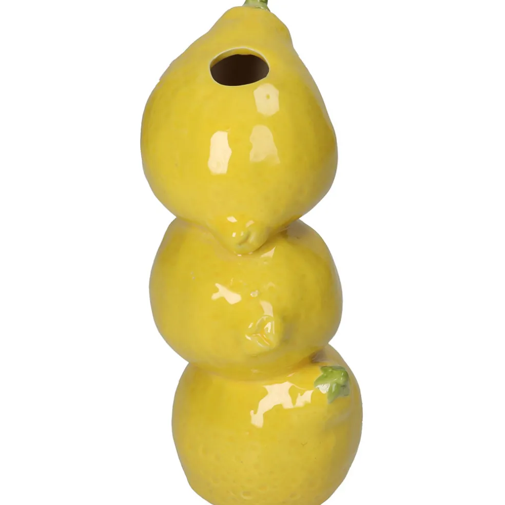 Vase citron jaune 10.5x8.5x19.5cm