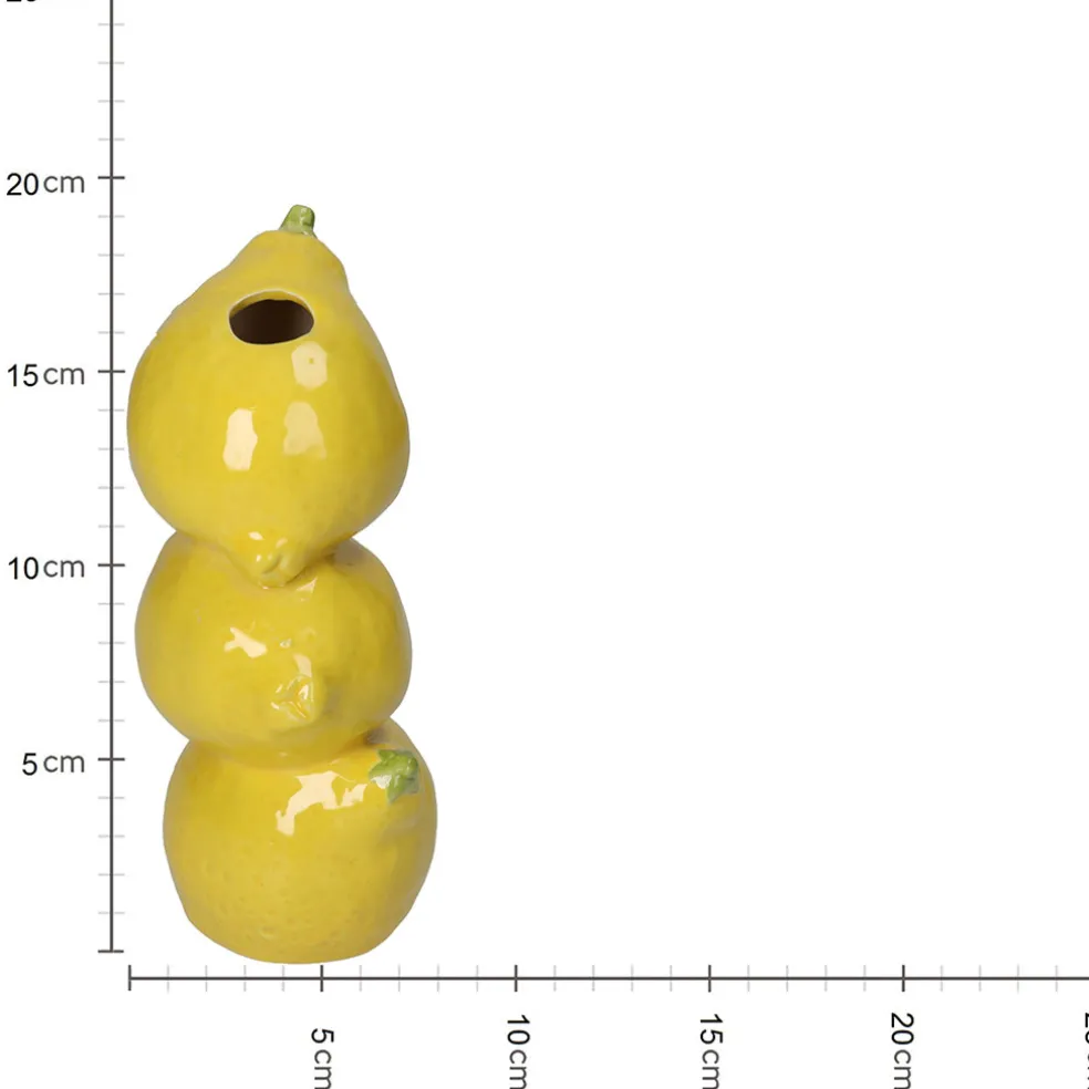 Vase citron jaune 10.5x8.5x19.5cm