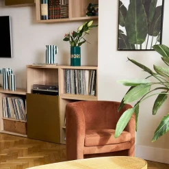 Vase coeur en grès "Amore" émeraude h24cm - Funky