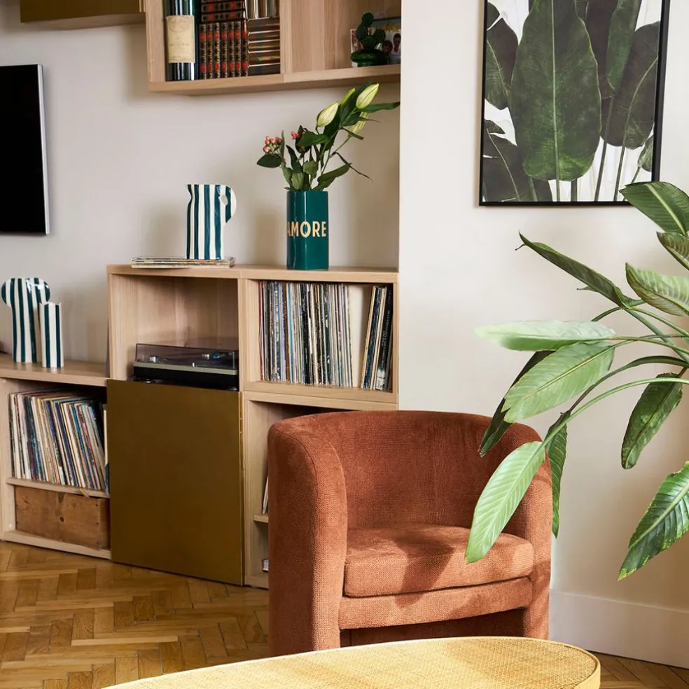 Vase coeur en grès "Amore" émeraude h24cm - Funky