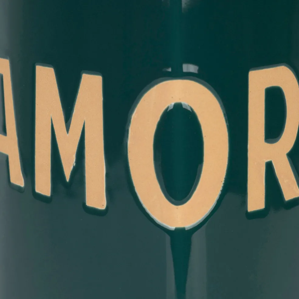 Vase coeur en grès "Amore" émeraude h24cm - Funky