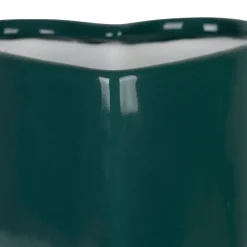 Vase coeur en grès "Amore" émeraude h24cm - Funky