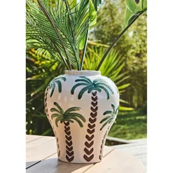 Vase en céramique blanc cassé h31cm - Paradiso