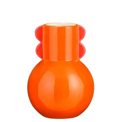 Vase en dolomite orange h18cm - Maya