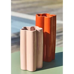 Vase en dolomite orange h22cm - Lindon