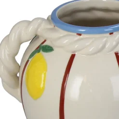 Vase en grès jaune citron 20x16x19cm