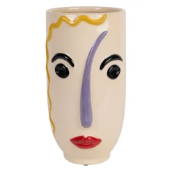 Vase en porcelaine h30cm - Visage Arty