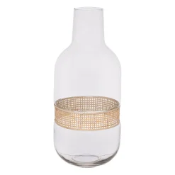 Vase en verre et rotin naturel h35cm - Fantine