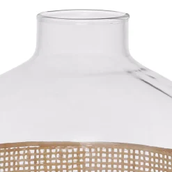 Vase en verre et rotin naturel h23cm - Fantine
