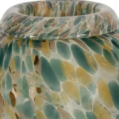 Vase en verre émeraude et doré h23cm - Menorca