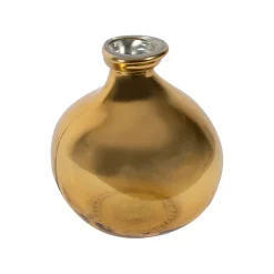 Vase en verre recyclé sablé doré d16cm - Gali