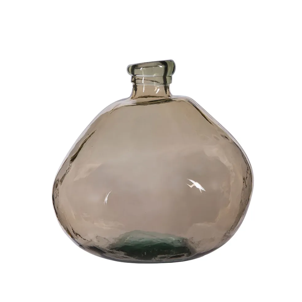 Vase en verre recyclé sablé sable d16xh18cm - Simplicity