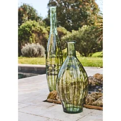 Vase en verre recycle vert h100cm - Palermo