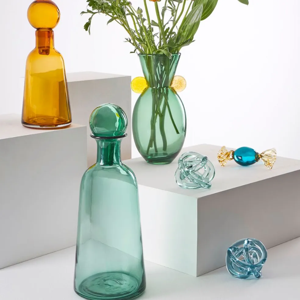 Vase en verre vert d14xh40cm - Pop'S