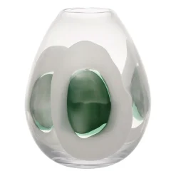 Vase en verre vert d20xh24cm - Eucalyptus