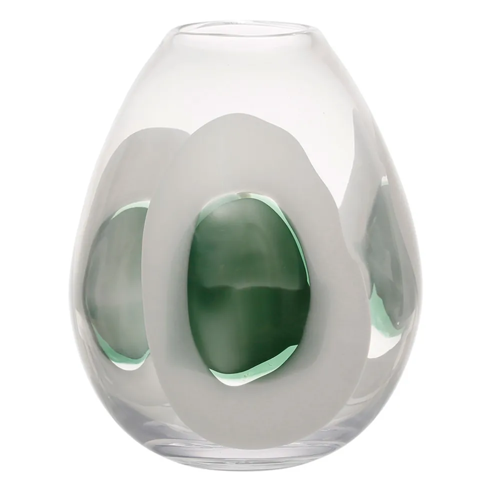 Vase en verre vert d20xh24cm - Eucalyptus